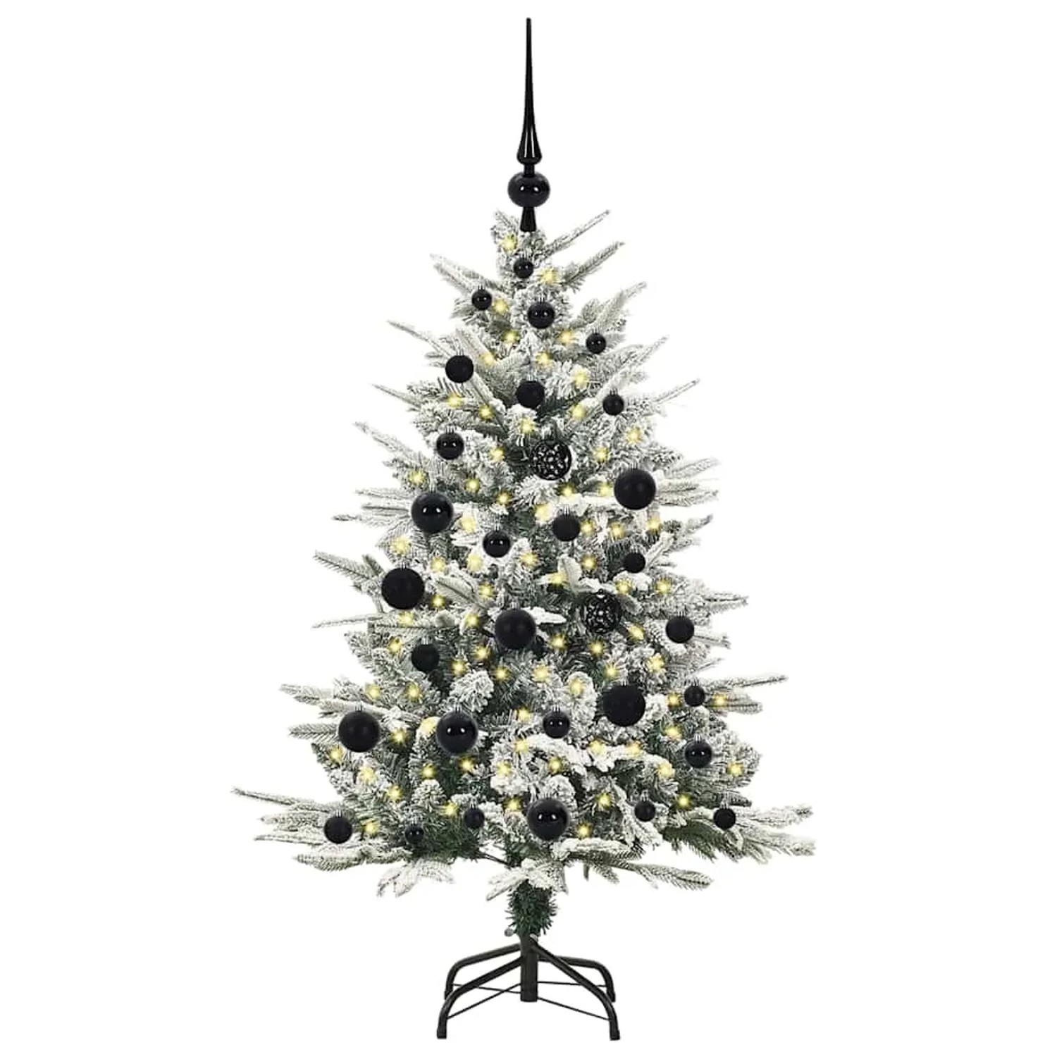 vidaXL Künstlicher Vorbeleuchteter Weihnachtsbaum mit Kugelset Grün 3395376
