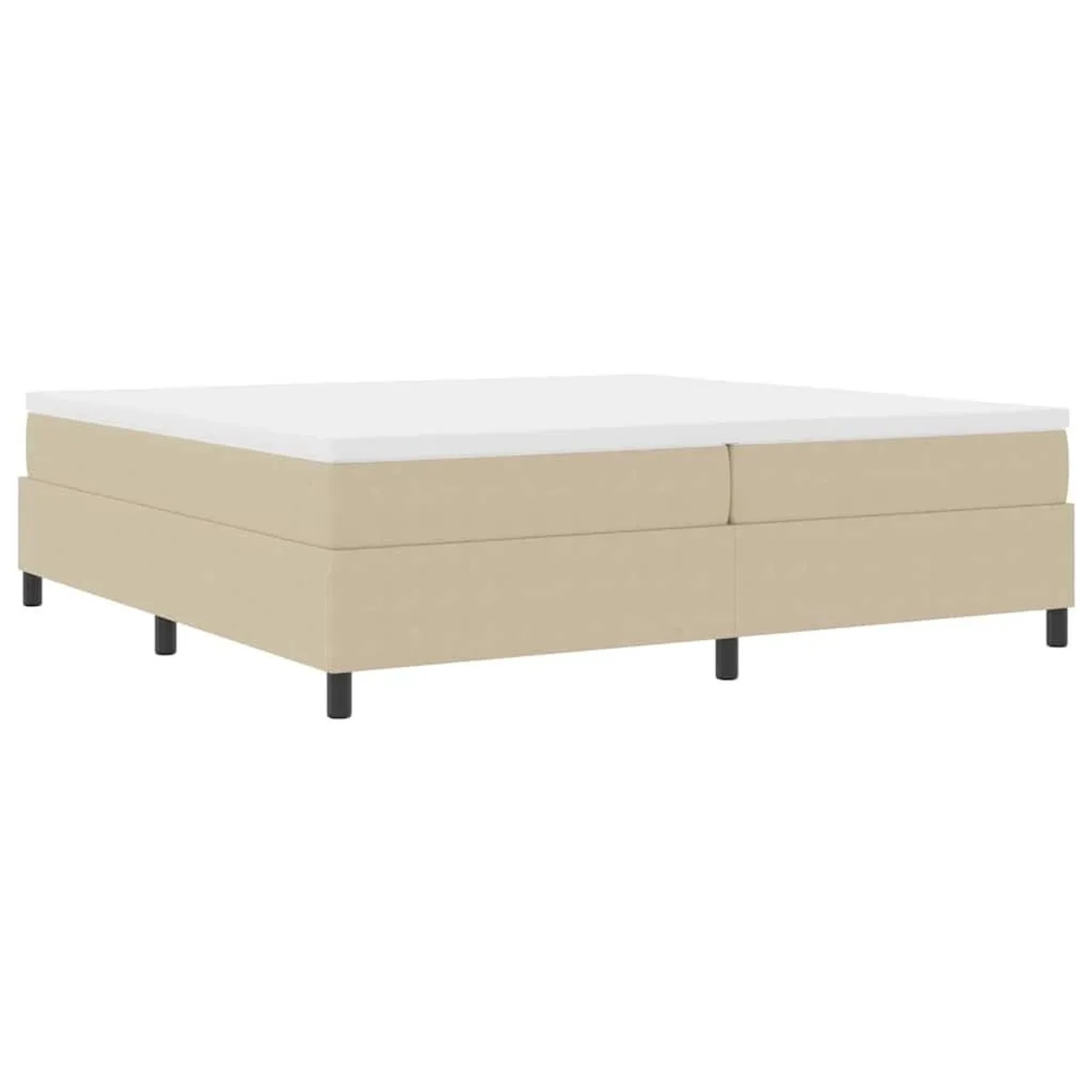 vidaXL Boxspringbett Hellgrau und Weiß 203 x 200 x 60 cm Cordstoff 3337486 günstig online kaufen