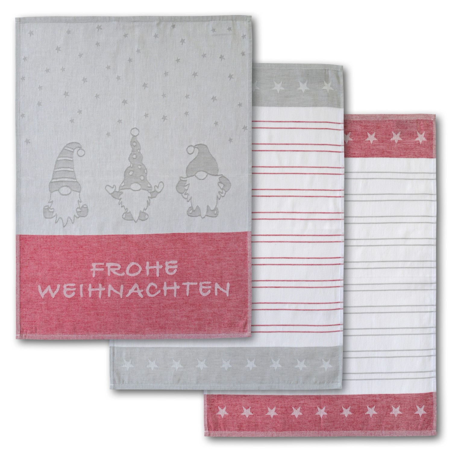 Dyckhoff Geschirrtuchset Wichtel Rot 50 x 70 cm günstig online kaufen