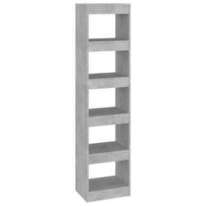 VidaXL Bücherregal/Raumteiler, Betongrau, 166cm hoch. Wandregal mit sechs Fächern.