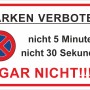 Warnschild Parken verboten, 25x15cm, aus PST, für Innen- und Außenbereich.
