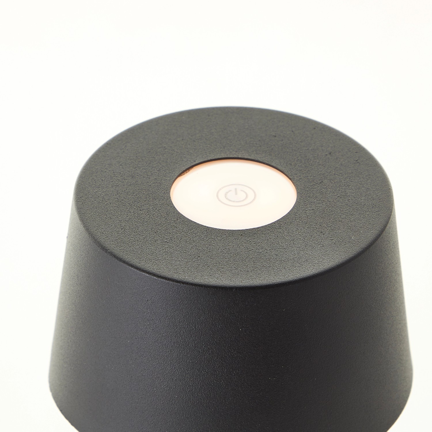 Schwarze Akku-Tischleuchte Jona, 25 cm, für Innen & Außen. Dekoleuchte mit Touchdimmer.