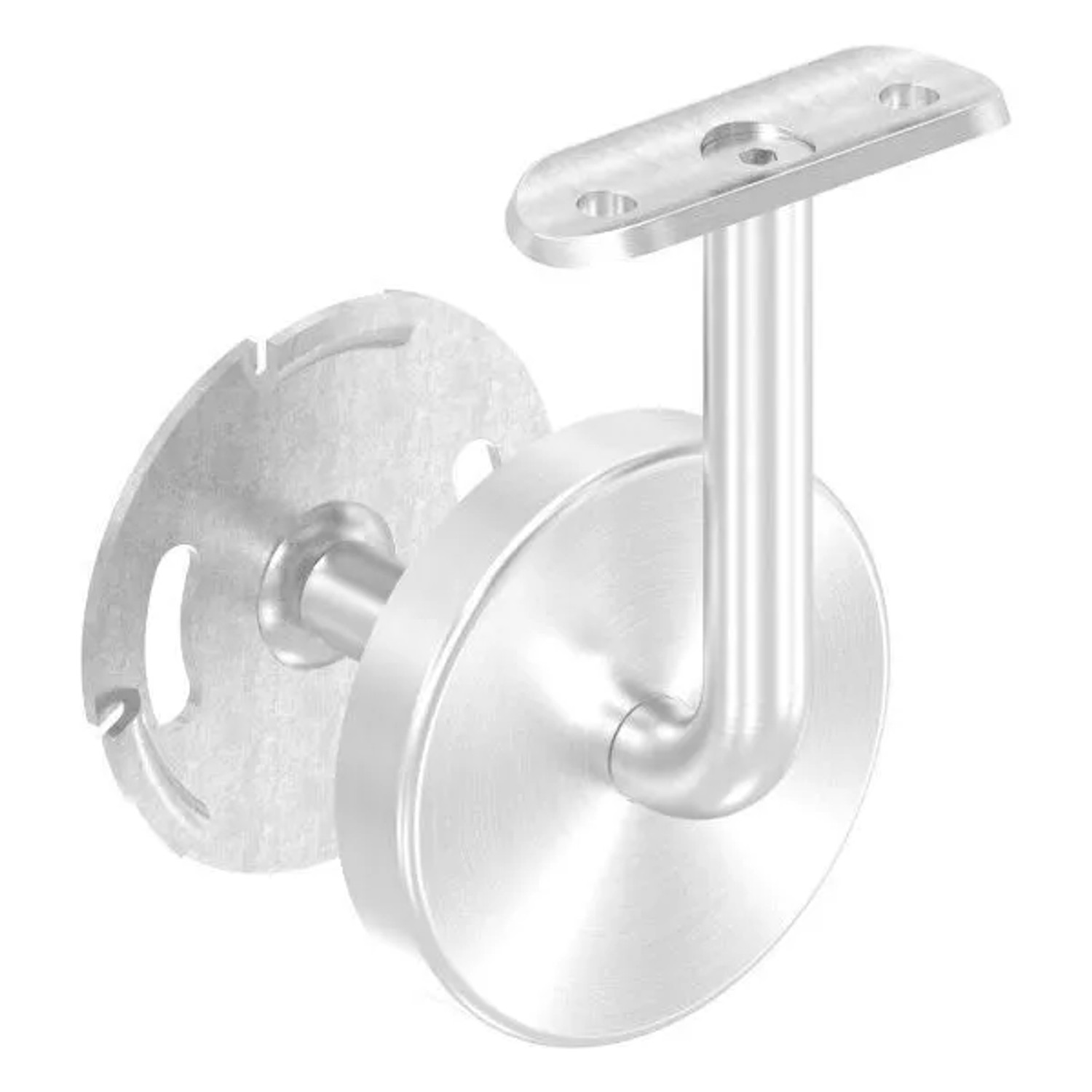 FeNau Handlaufhalter V2A Für Rohr 42,4 mm Wandabstand 75 mm Mit Abdeckrosette Verschweißt