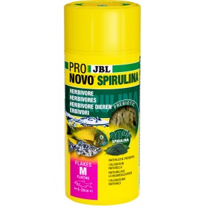 JBL Pronovo Spirulina Flakes M, 250ml Dose Fischfutter für herbivore Fische.
