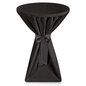 Beautissu Premium Stehtischhusse ø 80cm Schwarz