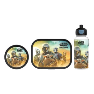 Mepal Campus Lunchset Star Wars: Brotdose, Trinkflasche, Obstbox mit Mandalorian-Motiv.