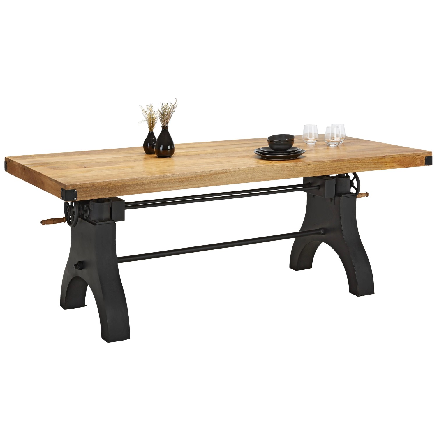 Premium Living Esstisch Industrial Natur Mangoholz ca. 200x90x76cm