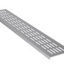 Silbernes Lüftungsgitter aus Aluminium, 480x80 mm, für optimale Luftzirkulation.