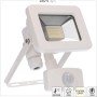 Weißer LED-Außenstrahler mit Sensor, 10W, 4000K, IP44. Sanan LED für helle, neutrale Beleuchtung.