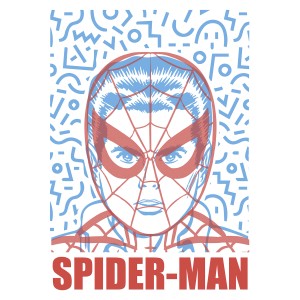Komar Wandbild Marvel Spider-Man Face 50 cm x 70 cm Blau