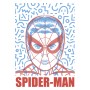 Blaues Spider-Man Wandbild (50x70cm) mit Gesicht im Comic-Stil für Kinderzimmer.