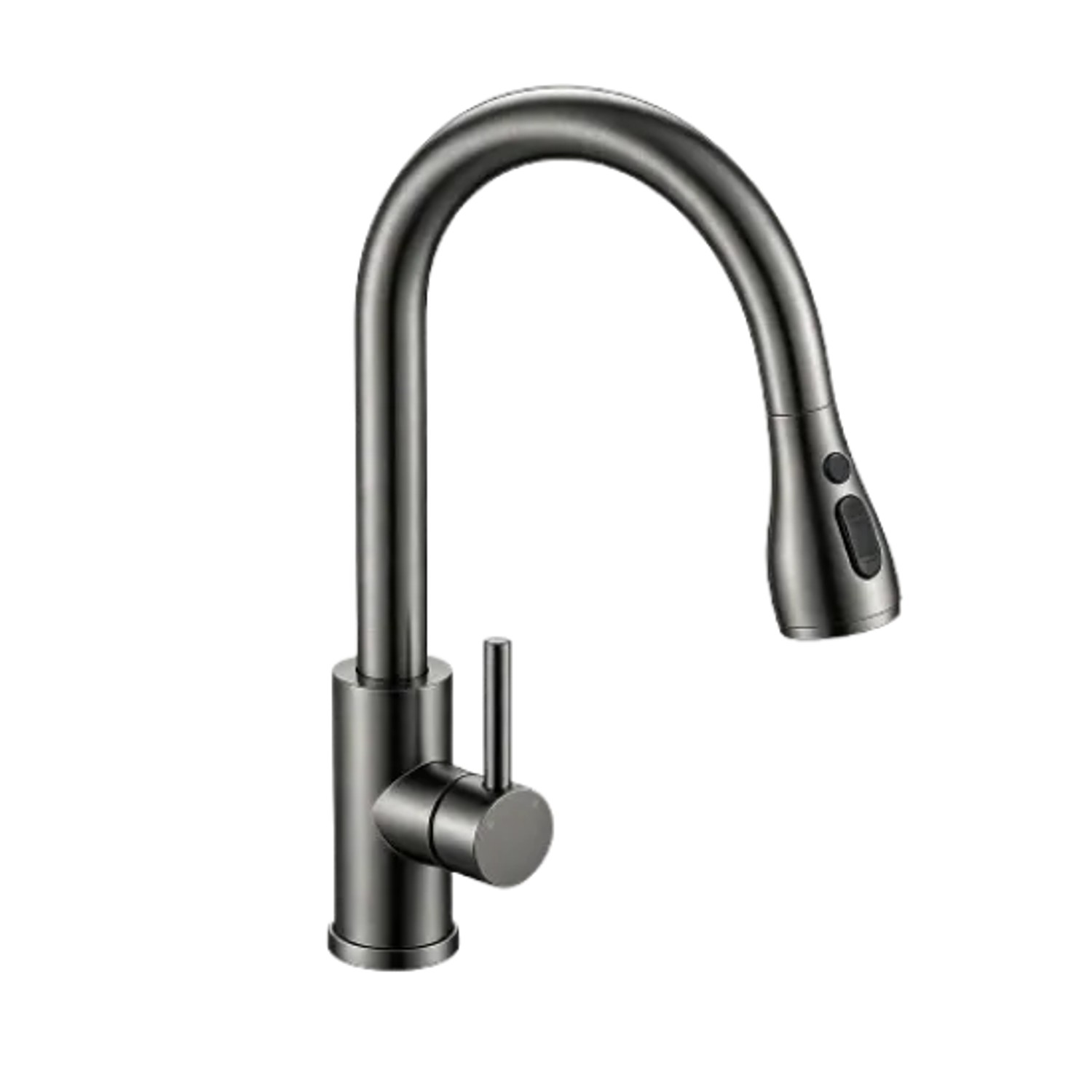 AICA Küchenarmatur 360 Grad Drehbar 2 Wasserstrahlmodi Kalt Warm Ausziehbar Gunmetal Grey