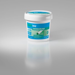 Knauf Tiefengrund 1 l im Eimer, Vorstreichfarbe für Innen & Außen, reduziert Saugfähigkeit.