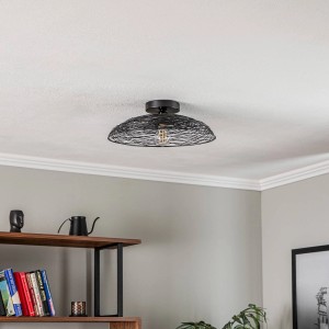 Lindby Deckenlampe Thorian 10020800 Design Modern in Schwarz aus Metall 1-flammig E27 Wohnzimmerleuchte