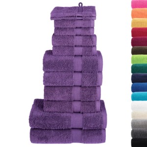 vidaXL 12-Tlg Premium-Handtuch-Set SOLUND Lila 600 g/m² 137579