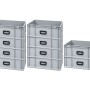 PROREGAL Spar Set: 10 graue Euroboxen Nextgen Portable Uno, 40x60x22cm, 44 Liter, stapelbar.