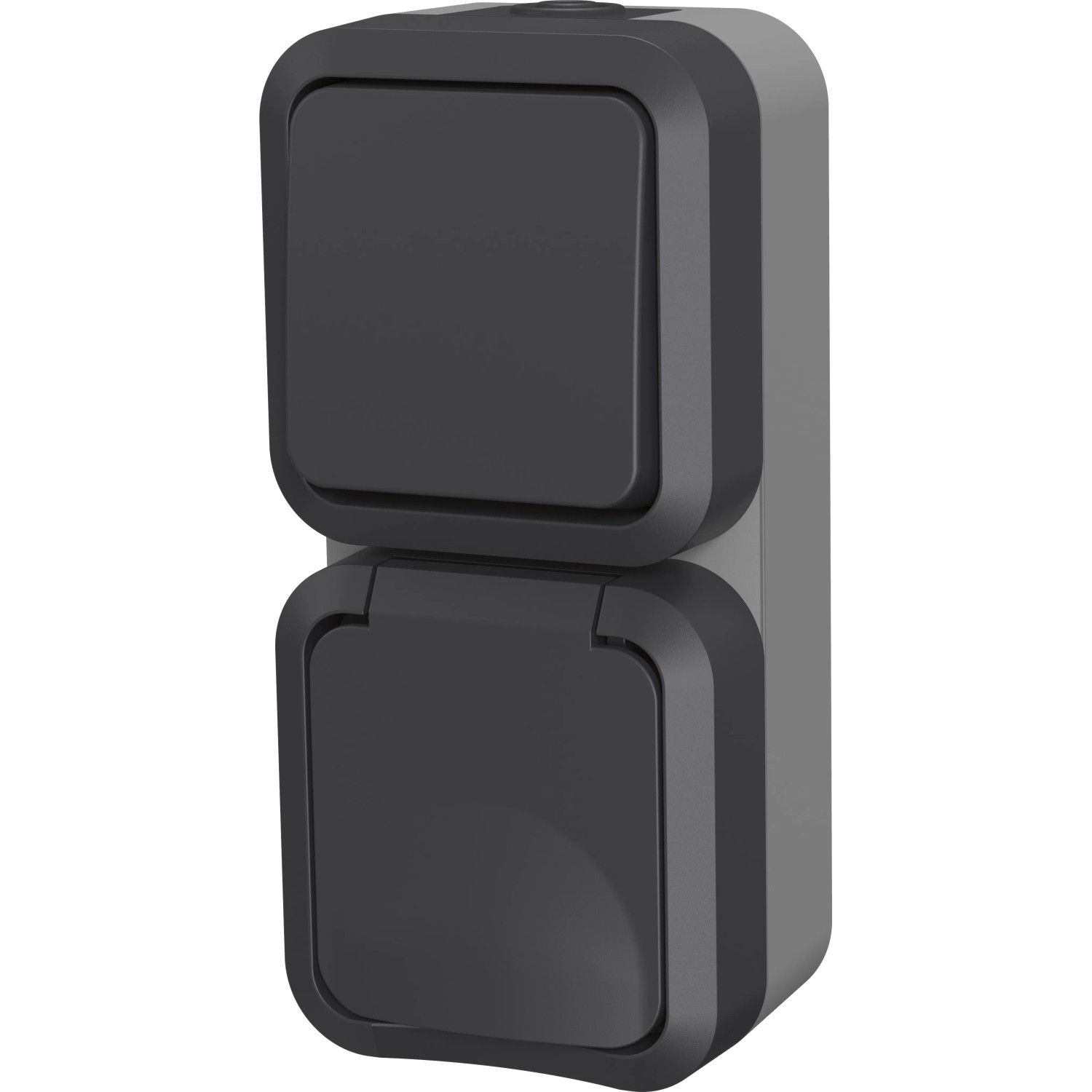 Aqua Pro Feuchtraum Steckdose mit Aus-/Wechselschalter, grau-anthrazit, IP55