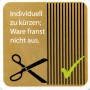 Symbol: Fadenvorhang kürzbar ohne Ausfransen, ideal für individuelle Fensterdekoration.