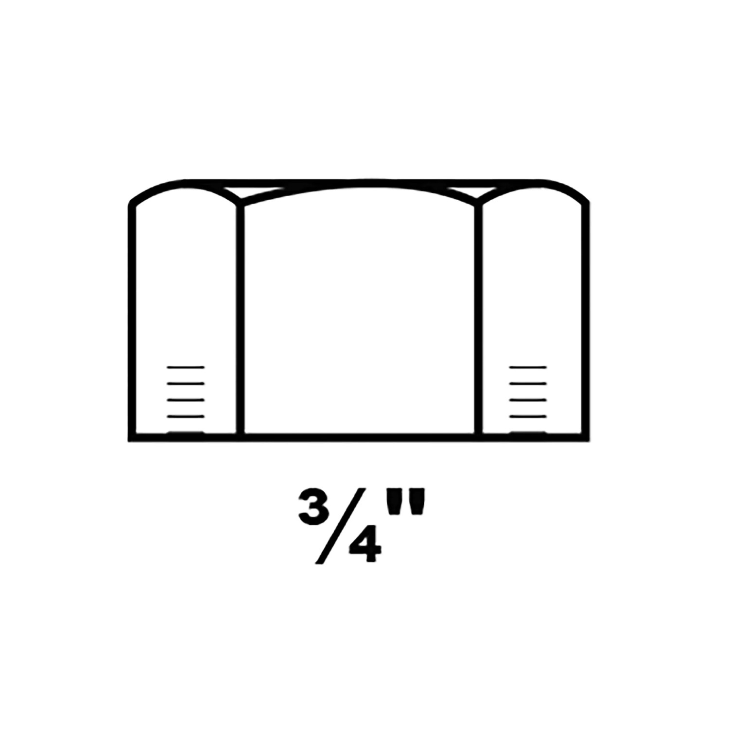 Kirchhoff Endkappe 24,2 mm (3/4 IG) verzinkt, Detailaufnahme.