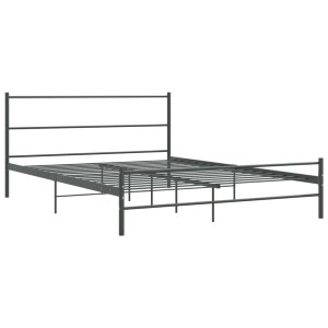 Graues Metall Bettgestell 140x200 cm von vidaXL für Schlafzimmer.