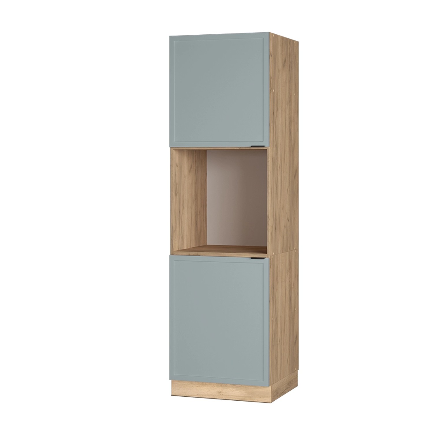 Vicco Herdumbauschrank Fame-Line Hellblau-grau 60 cm Offen