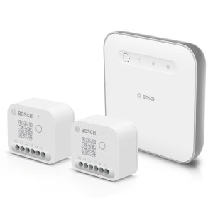 Bosch Smart Home Starter Set II: Controller und zwei Licht-/Rollladensteuerungen.