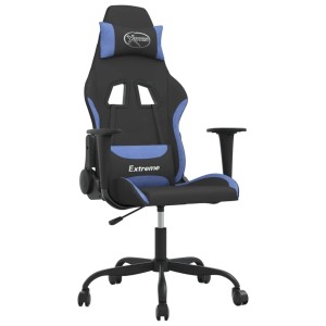 vidaXL Gaming-Stuhl mit Massagefunktion Schwarz und Blau Stoff 345476