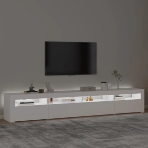 vidaXL TV-Schrank mit LED-Leuchten Weiß 240x35x40 cm 3152722