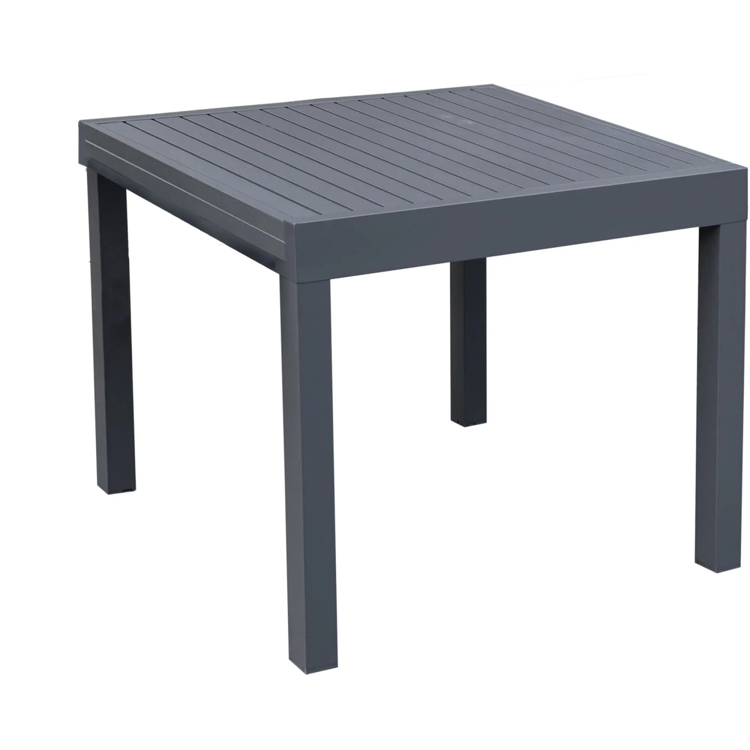 Rechteckiger, ausziehbarer Gartentisch von Garden Pleasure aus Aluminium, grau.
