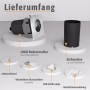 Lieferumfang SSC-LUXon Juavi Bodeneinbaustrahler: Strahler, Einbaudose, LED GU10, Glasscheiben, Inbusschlüssel, Anleitung.
