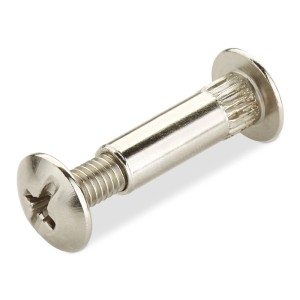 Eine SOTECH Möbel Verbindungsschraube CONNECT M6 aus verzinktem Stahl mit Panhead-Kopf. Ideal für Möbelteile, Schränke und Regale.