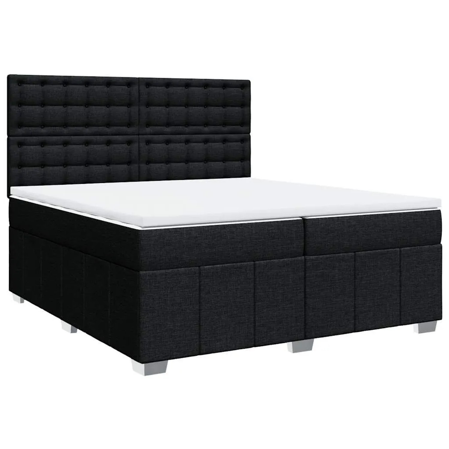 vidaXL Boxspringbett mit Matratze Schwarz 200x200 cm Stoff 3294091 günstig online kaufen