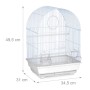 Relaxdays Vogelkäfig Stahl Weiß mit Zubehör 49,5 cm x 34,5 cm x 31 cm 1,4 kg_4