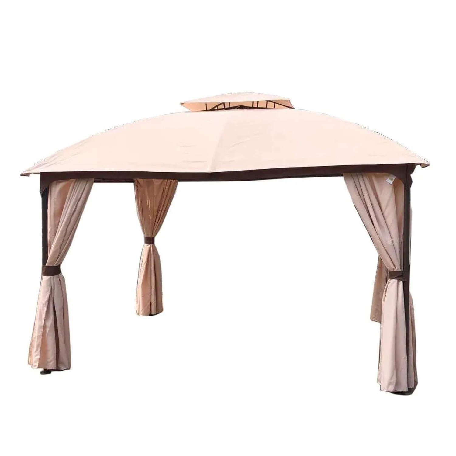 DELUKE Pavillon HAMM Stahl Beige Polyester Gartenpavillon Gartenlaube für Garten/Terrassen