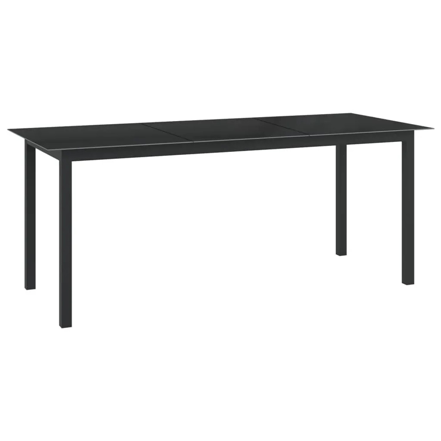 Furnicato Gartentisch Schwarz 190x90x74 Cm Aluminium Und Glas