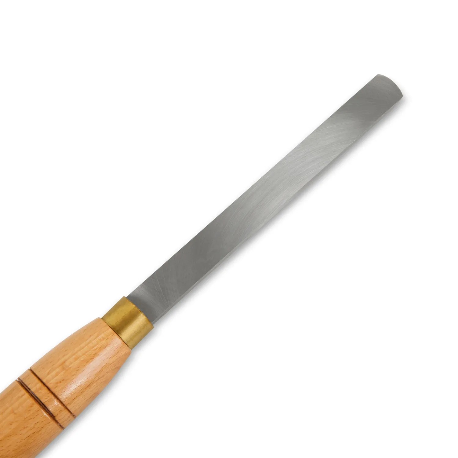 Detailaufnahme eines EBERTH Drechseleisens aus HSS-Stahl mit Holzgriff, Teil eines 6-teiligen Hobel-Sets.
