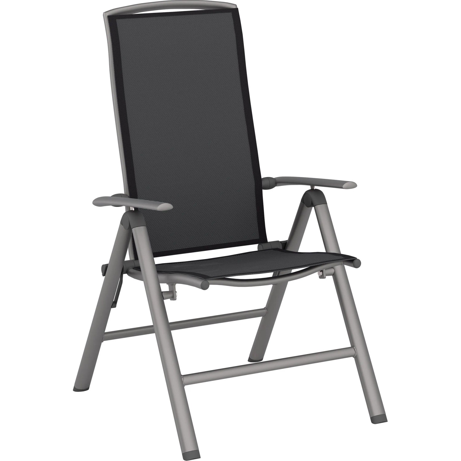 Klappsessel Welsby Aluminium mit Armlehnen verstellbar Anthrazit-Grau günstig online kaufen