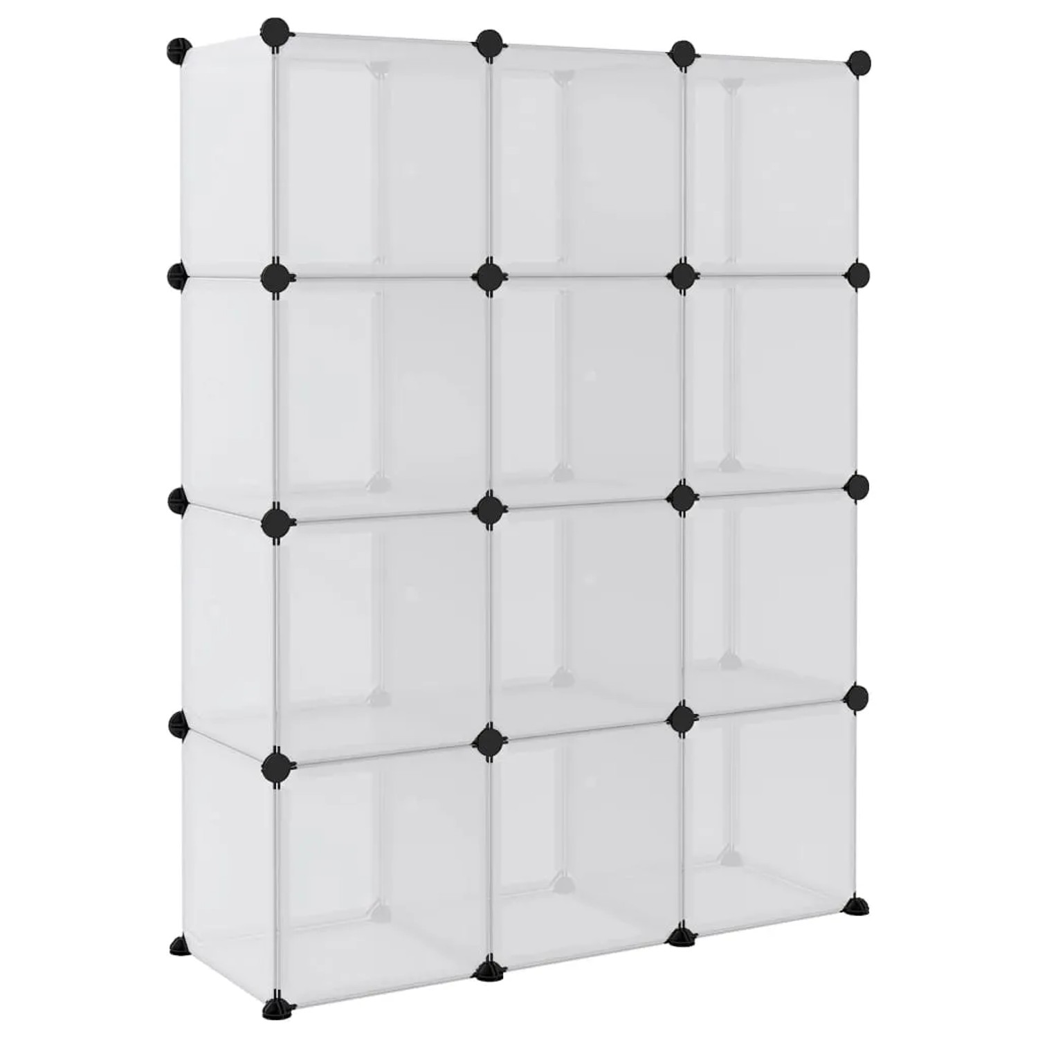 vidaXL Aufbewahrungswürfel-Organizer mit 12 Würfeln und Türen Transparent PP 340555_6