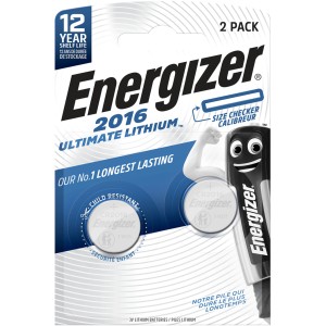 Energizer Ultimate Lithium CR2016 Knopfzellen, 2er-Pack. Langlebige 3V Batterien für diverse Geräte.