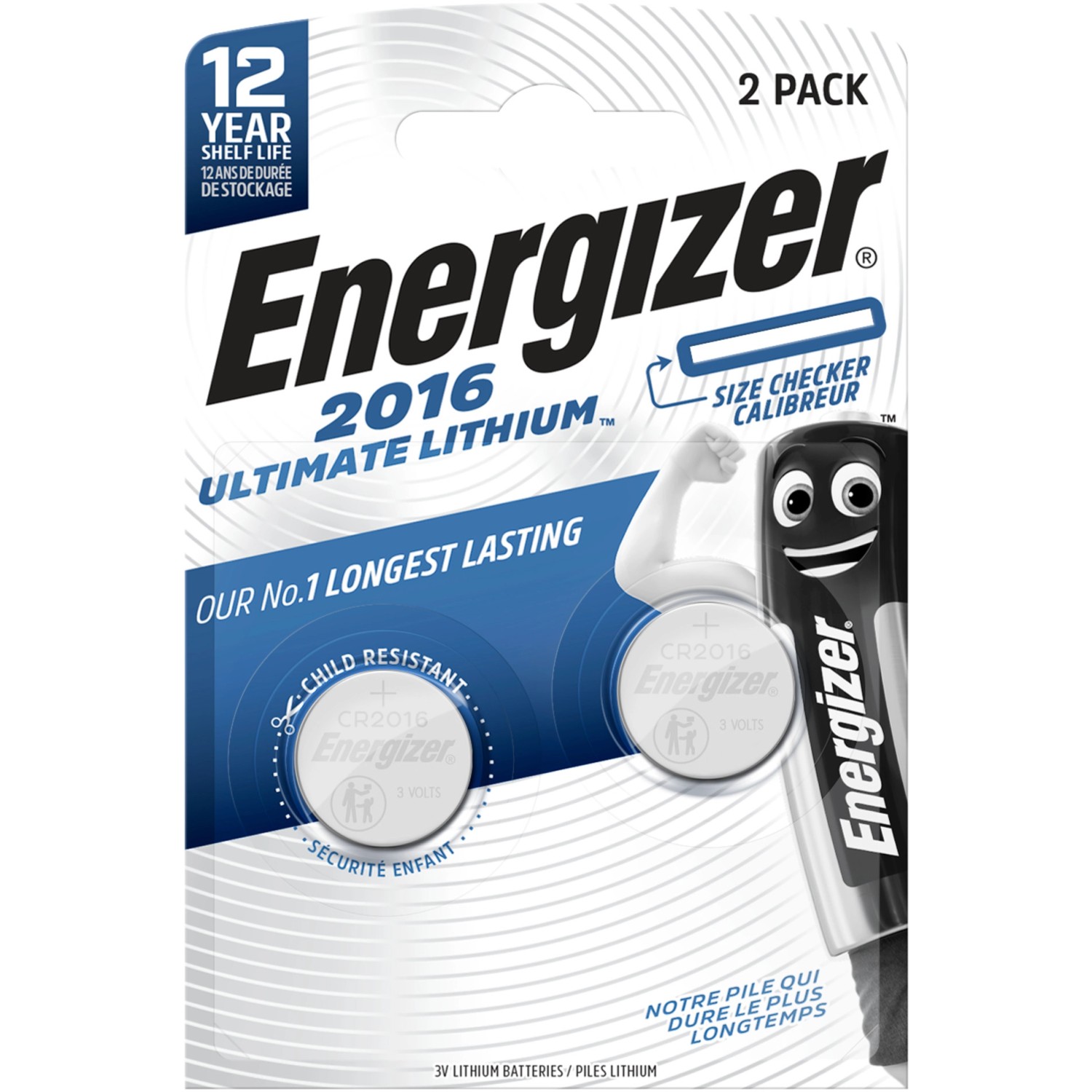Energizer Knopfzelle Ultimate Lithium CR 2016 2 Stück