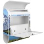 Banjado Design Briefkasten Weiß Pulverbeschichtet 39x47x14cm 2 Schlüssel Mit Zeitungsfach Motiv Alpen_8