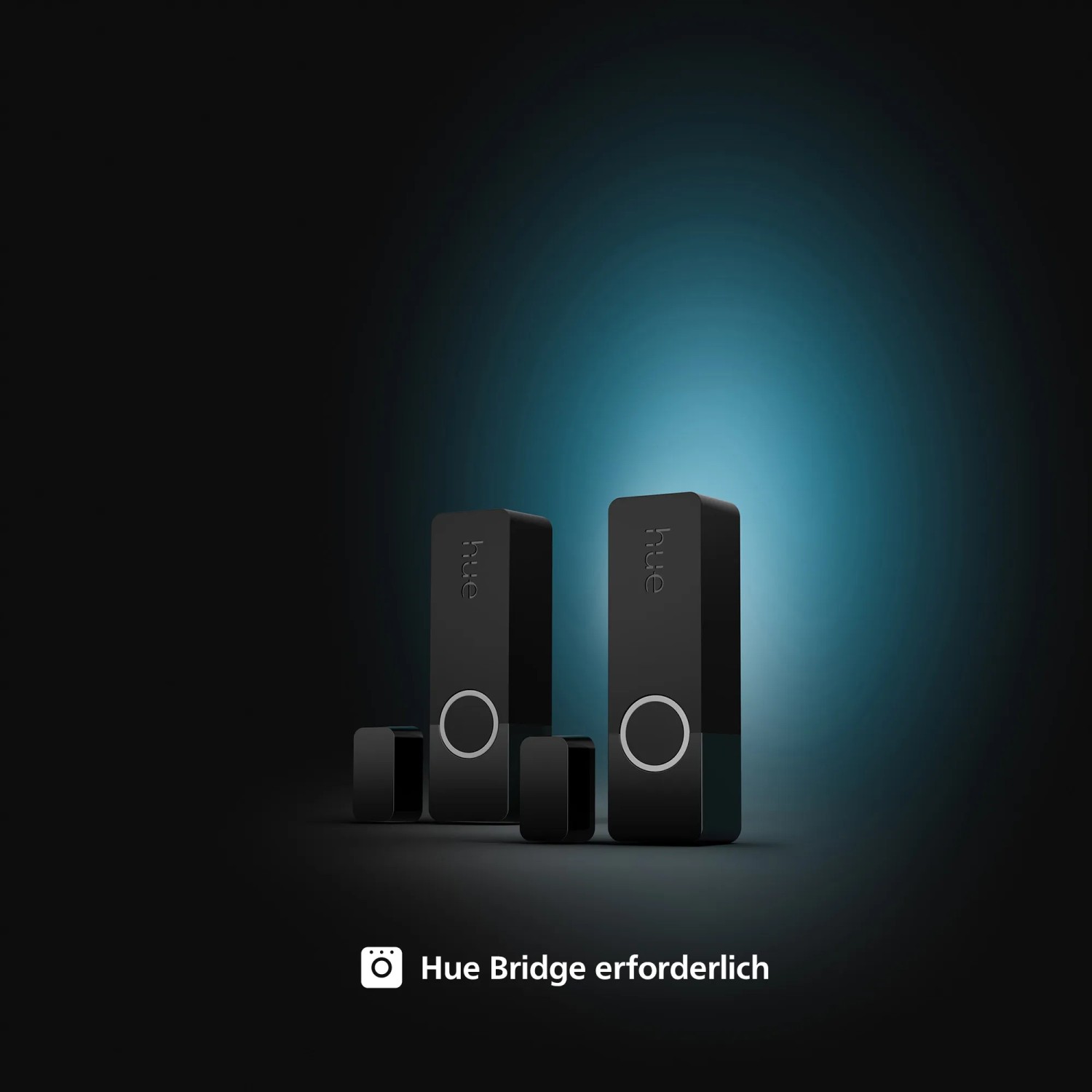 Philips Hue Secure Kontaktsensor 2er-Pack in Schwarz für die Kameraüberwachung.