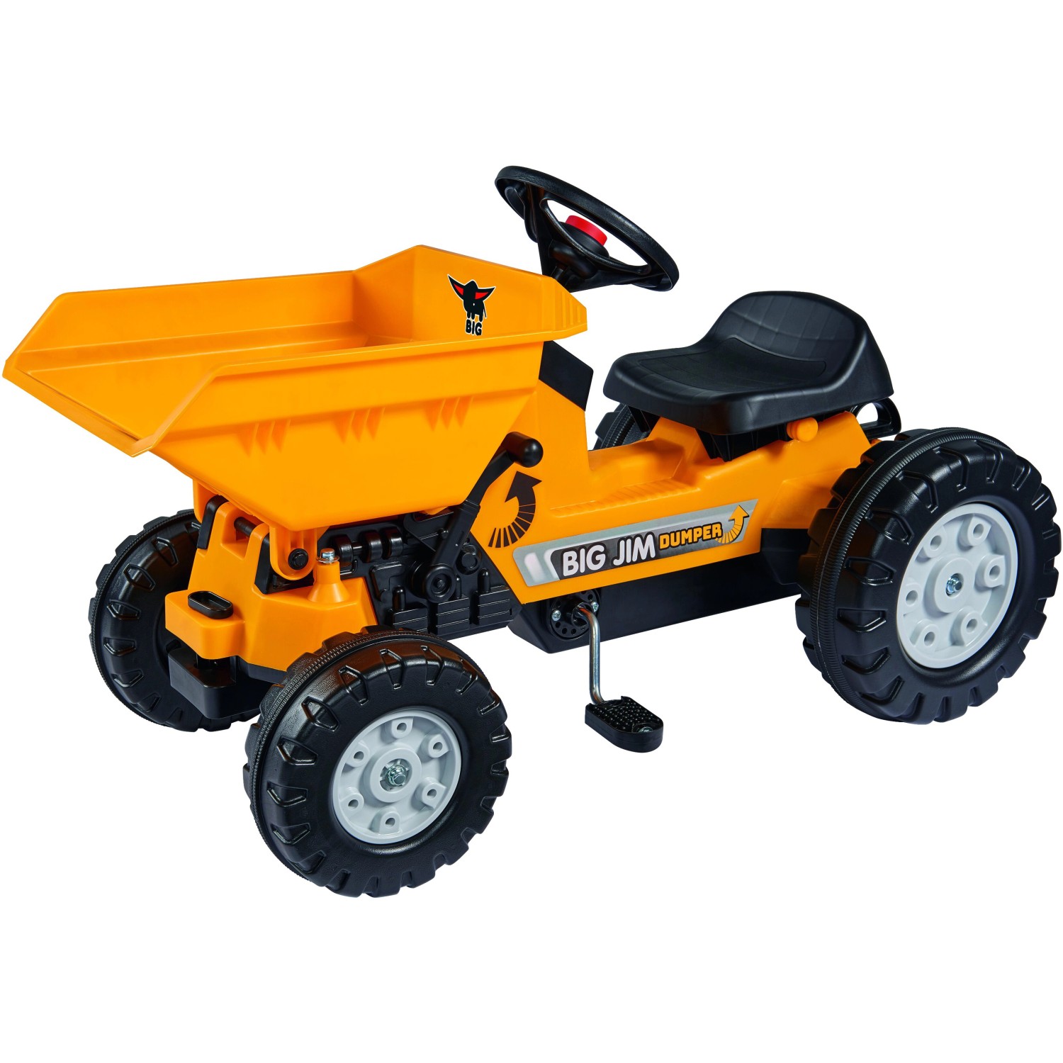 BIG Kinderkipper Spielfahrzeug Jim Dumper mit verstellbarem Sitz