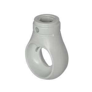 Graue Bauheld Markisenöse (RAL 7035) für Kugelhaken, inklusive Sicherungsstift und -ring.