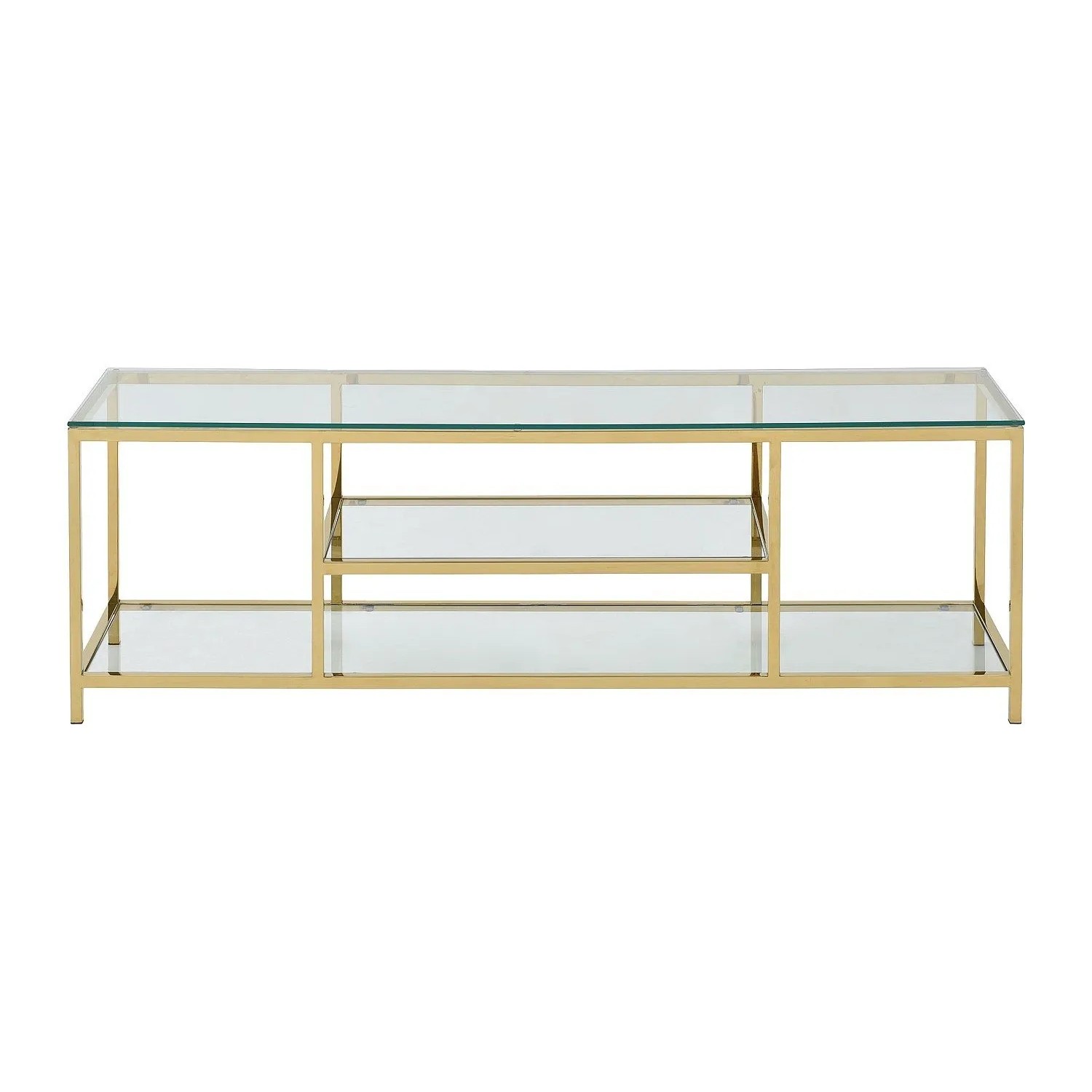Vente-unique Tv-Board Rimali Transparent  Goldfarben 160 cm
