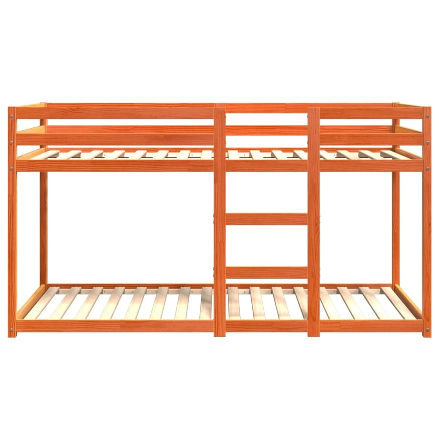 Etagenbett aus Kiefernholz, wachsbraun, 90x200 cm. Platzsparendes Kinderbett mit Leiter.