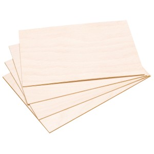 Pebaro Laubsägeplatten, 4 Pappelholz A4 Platten für Laubsägearbeiten.