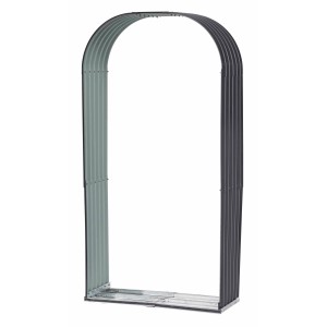 Floraworld Kaminholzregal Rundbogen, Stahlblech, anthrazit, 103x43x200 cm.