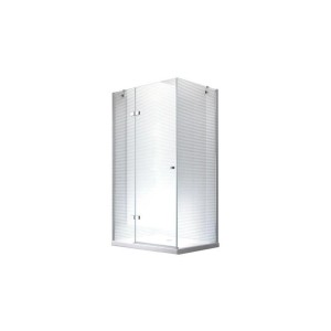 Glas Duschkabine Hagen 90x75 mit Duschtasse, Eckeinstieg, Klarglas und Alu-Profilen.