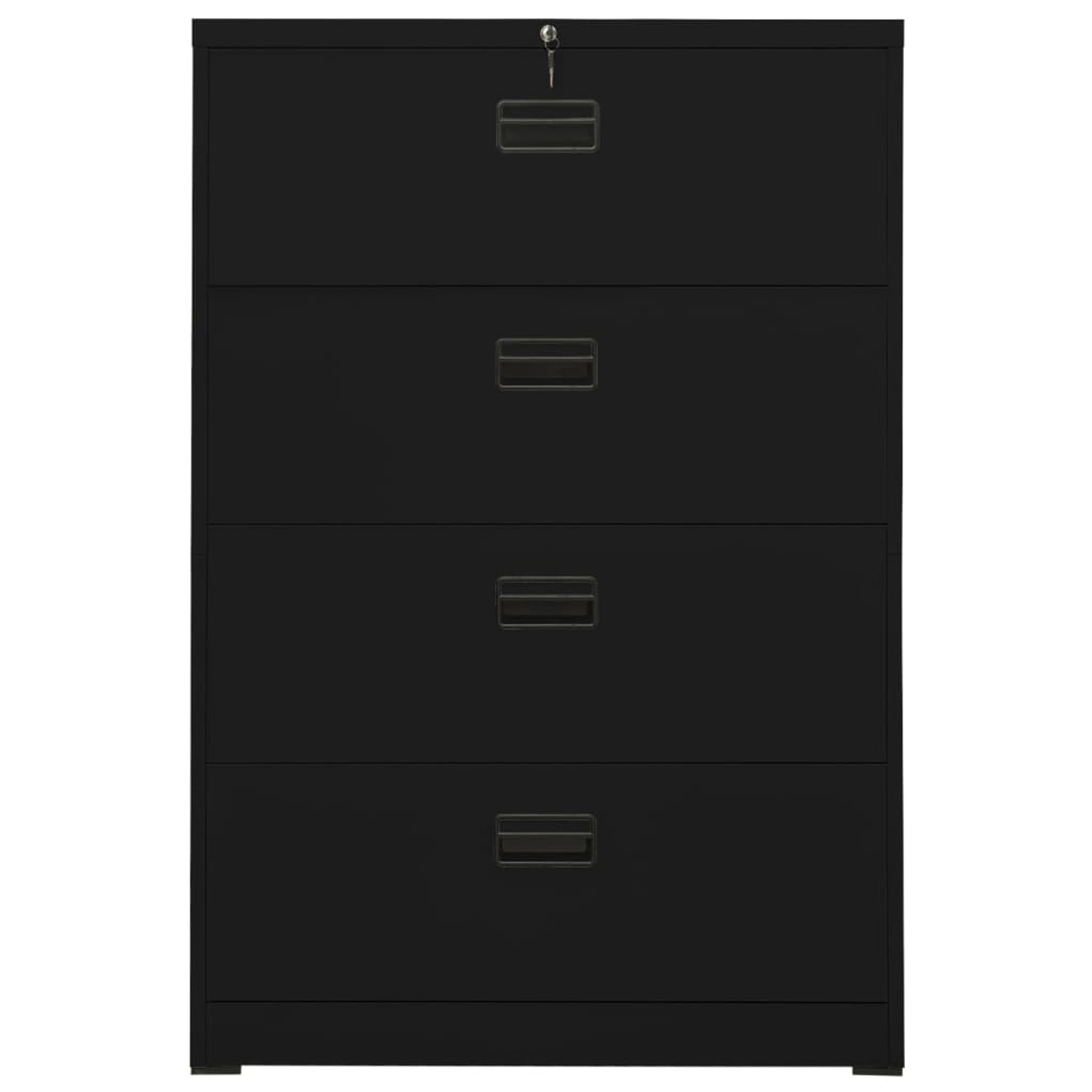 Aktenschrank Schwarz 90x46x134 Cm Stahl günstig online kaufen